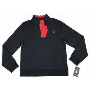 Spyder 1/4 Button Pullover Men Size Large Sweater